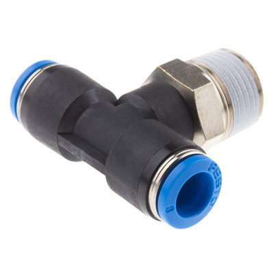 Festo QS Series Tee Threaded Adaptor, Push In 8 mm to Push In 8 mm, Threaded-to-Tube Connection Style, 153111