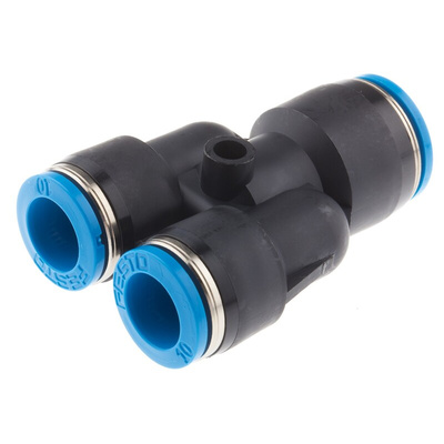 Festo QSY Series Y Tube-to-Tube Adaptor, Push In 12 mm to Push In 10 mm, Tube-to-Tube Connection Style, 153156