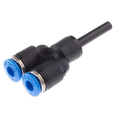 Festo QSY Series Y Tube-to-Tube Adaptor, Push In 4 mm to Push In 4 mm, Tube-to-Tube Connection Style, 130628