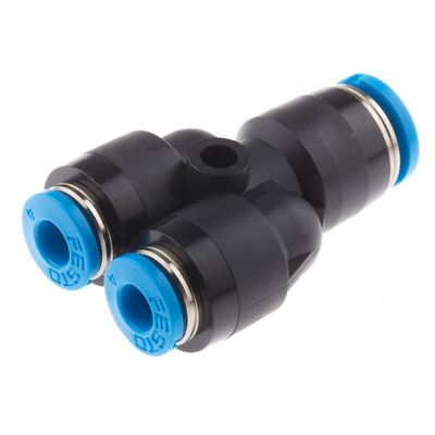 Festo QSY Series Y Tube-to-Tube Adaptor, Push In 6 mm to Push In 4 mm, Tube-to-Tube Connection Style, 153153