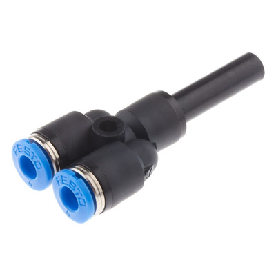 Festo QSY Series Y Tube-to-Tube Adaptor, Push In 6 mm to Push In 4 mm, Tube-to-Tube Connection Style, 130633