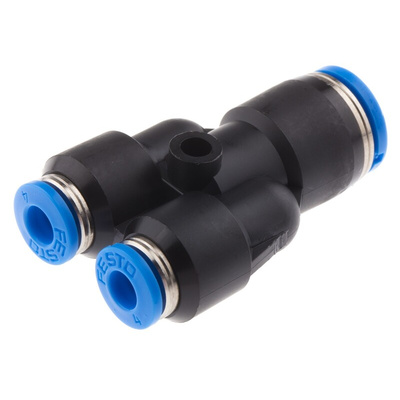 Festo QSY Series Y Tube-to-Tube Adaptor, Push In 8 mm to Push In 4 mm, Tube-to-Tube Connection Style, 130610