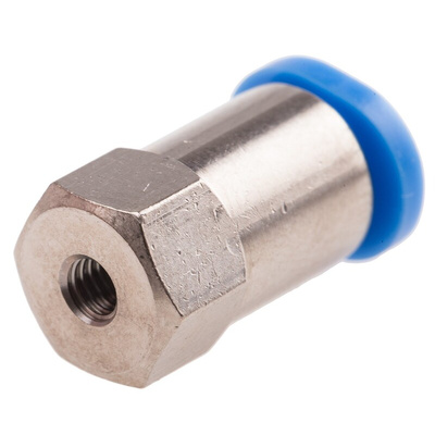 Festo QS Series Straight Threaded Adaptor, M3 Female to Push In 4 mm, Threaded-to-Tube Connection Style, 153310