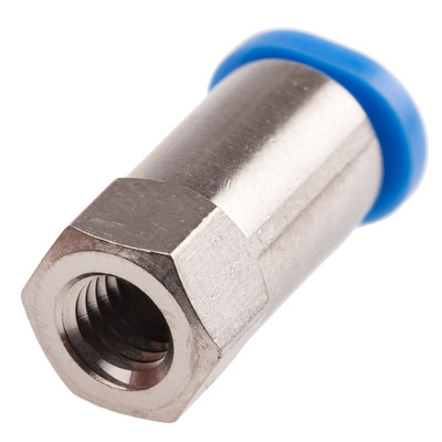 Festo QS Series Straight Threaded Adaptor, M5 Female to Push In 4 mm, Threaded-to-Tube Connection Style, 153311