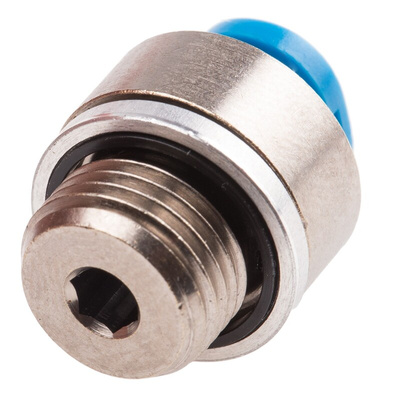 Festo QS Series Straight Threaded Adaptor, G 1/8 Male to Push In 4 mm, Threaded-to-Tube Connection Style, 186266
