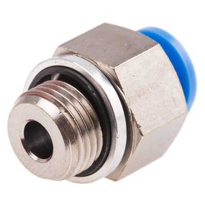 Festo QS Series Straight Threaded Adaptor, G 1/8 Male to Push In 6 mm, Threaded-to-Tube Connection Style, 186265