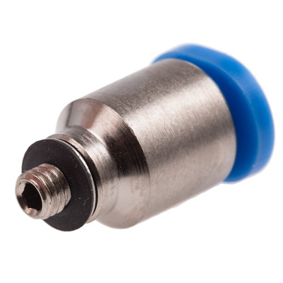 Festo QS Series Straight Threaded Adaptor, M3 Male to Push In 3 mm, Threaded-to-Tube Connection Style, 153312