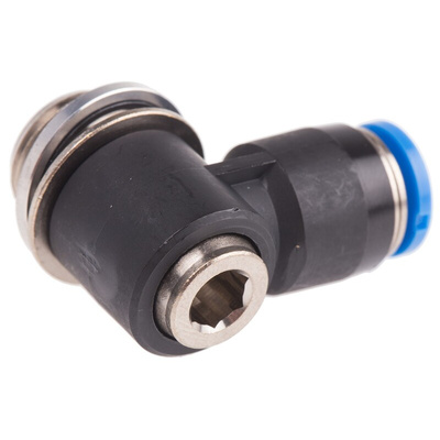 Festo QS Series Elbow Threaded Adaptor, G 1/4 Male to Push In 6 mm, Threaded-to-Tube Connection Style, 186149