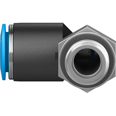 Festo QS Series Elbow Threaded Adaptor, G 1/4 Male to Push In 10 mm, Threaded-to-Tube Connection Style, 186122