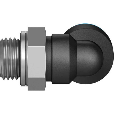 Festo QS Series Elbow Threaded Adaptor, G 1/4 Male to Push In 10 mm, Threaded-to-Tube Connection Style, 186122