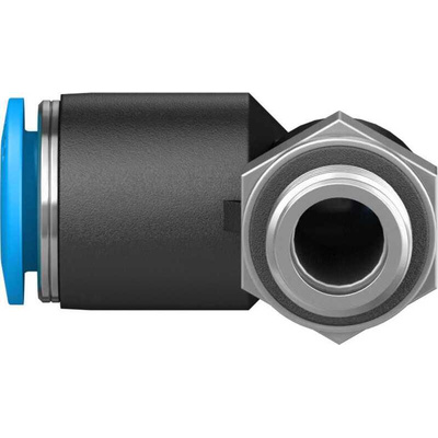 Festo QS Series Elbow Threaded Adaptor, G 1/8 Male to Push In 8 mm, Threaded-to-Tube Connection Style, 186119