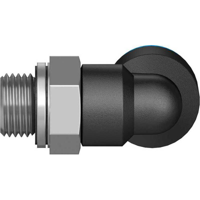Festo QS Series Elbow Threaded Adaptor, G 1/8 Male to Push In 8 mm, Threaded-to-Tube Connection Style, 186119
