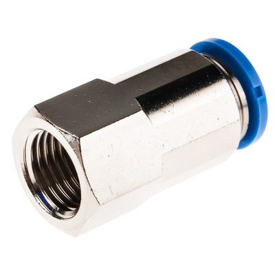 Festo QS Series Straight Threaded Adaptor, G 1/4 Female to Push In 10 mm, Threaded-to-Tube Connection Style, 153028