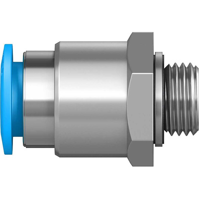 Festo QS Series Straight Threaded Adaptor, G 1/4 Male to Push In 12 mm, Threaded-to-Tube Connection Style, 186350