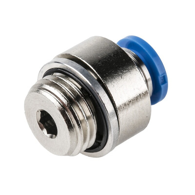 Festo QS Series Straight Threaded Adaptor, G 1/4 Male to Push In 6 mm, Threaded-to-Tube Connection Style, 186108
