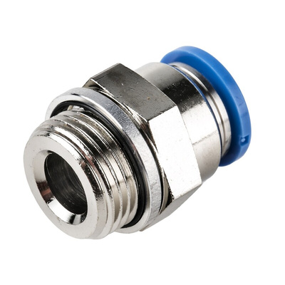Festo QS Series Straight Threaded Adaptor, G 3/8 Male to Push In 10 mm, Threaded-to-Tube Connection Style, 186102