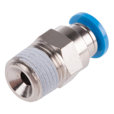 Festo QS Series Straight Threaded Adaptor, R 1/8 Male to Push In 4 mm, Threaded-to-Tube Connection Style, 153001