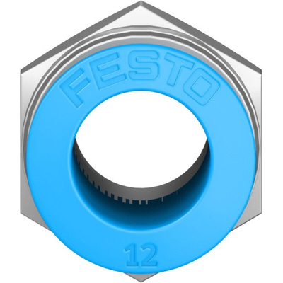Festo QS Series Straight Threaded Adaptor, R 3/8 Male to Push In 12 mm, Threaded-to-Tube Connection Style, 153009