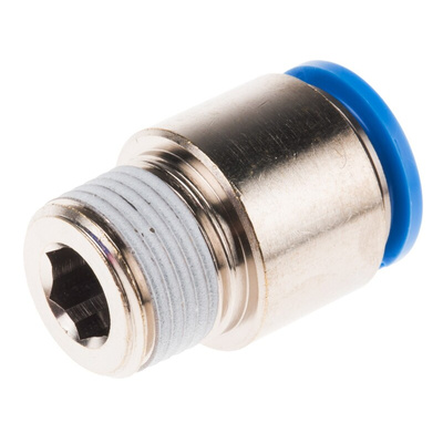 Festo QS Series Straight Threaded Adaptor, R 3/8 Male to Push In 12 mm, Threaded-to-Tube Connection Style, 153020