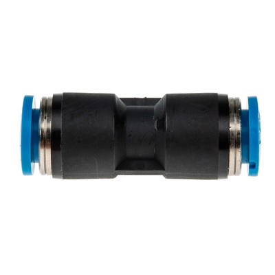 Festo QS Series Straight Tube-to-Tube Adaptor, Push In 6 mm to Push In 6 mm, Tube-to-Tube Connection Style, 153032