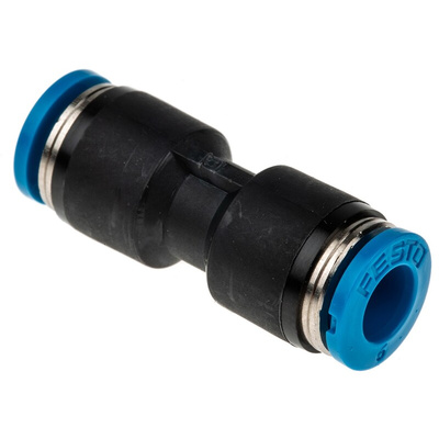 Festo QS Series Straight Tube-to-Tube Adaptor, Push In 6 mm to Push In 6 mm, Tube-to-Tube Connection Style, 153032