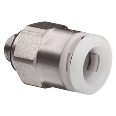 SMC KG Series Straight Threaded Adaptor, R 1/8 Male to Push In 4 mm, Threaded-to-Tube Connection Style