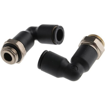 Legris LF3000 Series Elbow Threaded Adaptor, G 3/8 Male to Push In 16 mm, Threaded-to-Tube Connection Style