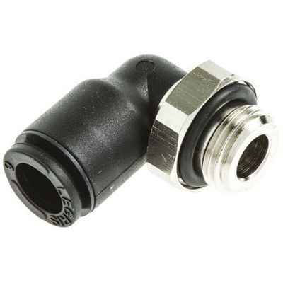 Legris LF3000 Series Elbow Threaded Adaptor, G 3/8 Male to Push In 16 mm, Threaded-to-Tube Connection Style