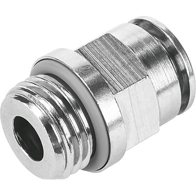 Festo NPQH Series Straight Threaded Adaptor, G 1/4 Male to Push In 6 mm, Threaded-to-Tube Connection Style, 578341