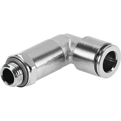 Festo NPQH Series Elbow Threaded Adaptor, G 1/8 Male to Push In 4 mm, Threaded-to-Tube Connection Style, 578263
