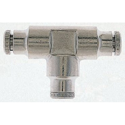 Norgren PNEUFIT Series Tee Tube-to-Tube Adaptor Push In 4 mm, Push In 4 mm to Push In 4 mm, Tube-to-Tube Connection