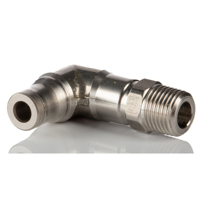 Legris LF3800 Series Elbow Threaded Adaptor, R 1/8 Male to Push In 4 mm, Threaded-to-Tube Connection Style