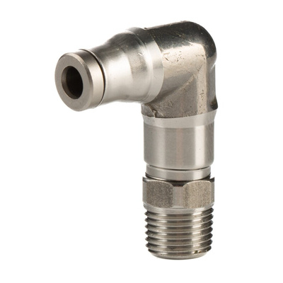 Legris LF3800 Series Elbow Threaded Adaptor, R 1/8 Male to Push In 4 mm, Threaded-to-Tube Connection Style