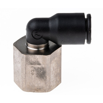 Legris LF3000 Series Elbow Threaded Adaptor, G 3/8 Female to Push In 8 mm, Threaded-to-Tube Connection Style