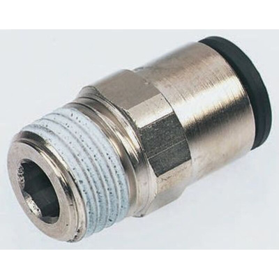 Legris LF3000 Series Straight Threaded Adaptor, R 3/8 Male to Push In 14 mm, Threaded-to-Tube Connection Style