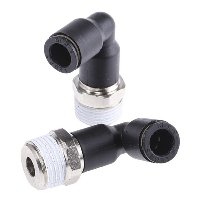 Legris LF3000 Series Elbow Threaded Adaptor, R 3/8 Male to Push In 8 mm, Threaded-to-Tube Connection Style