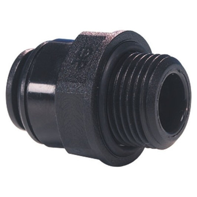 John Guest PM Series Straight Threaded Adaptor, G 1/4 Male to Push In 4 mm, Threaded-to-Tube Connection Style