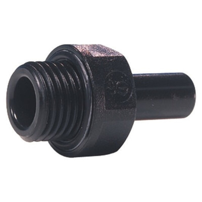 John Guest PM Series Straight Threaded Adaptor, G 1/8 Male to Push In 8 mm, Threaded-to-Tube Connection Style