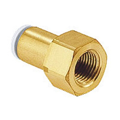 SMC KQ2 Series Straight Threaded Adaptor, Rc 3/8 Female to Push In 10 mm, Threaded-to-Tube Connection Style