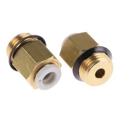 SMC KQ2 Series Straight Threaded Adaptor, Uni 1/8 Male to Push In 4 mm, Threaded-to-Tube Connection Style