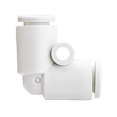 SMC KQ2 Series Elbow Tube-toTube Adaptor, Push In 3/8 in to Push In 3/8 in, Tube-to-Tube Connection Style
