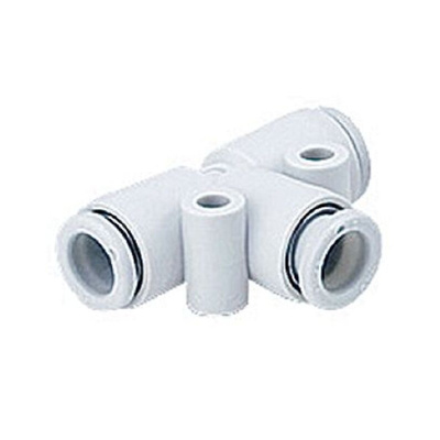 SMC KQ2 Series Tee Tube-to-Tube Adaptor Push In 3.2 mm, Push In 3.2 mm to Push In 3.2 mm, Tube-to-Tube Connection Style