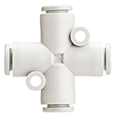 SMC KQ2 Series Cross Tube-to-Tube Adaptor, Push In 12 mm to Push In 12 mm, Tube-to-Tube Connection Style