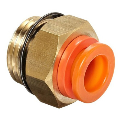 SMC KQ2 Series Straight Threaded Adaptor, Uni 1/4 Male to Push In 1/4 in, Threaded-to-Tube Connection Style