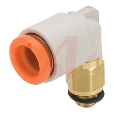SMC KQ2 Series Elbow Threaded Adaptor, UNF 10-32 Male, Threaded Connection Style