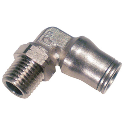 Legris LF3600 Series Elbow Threaded Adaptor, R 1/4 Male to Push In 4 mm, Threaded-to-Tube Connection Style