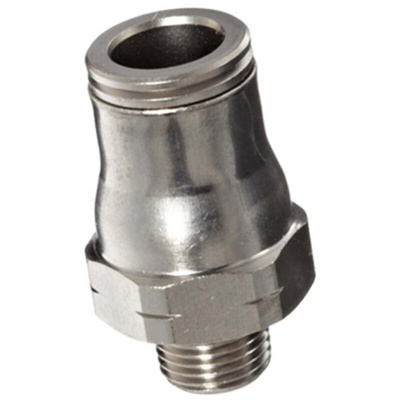 Legris LF3600 Series Straight Threaded Adaptor, R 1/4 Male to Push In 6 mm, Threaded-to-Tube Connection Style