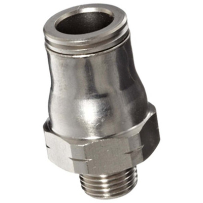 Legris LF3600 Series Straight Threaded Adaptor, R 3/8 Male to Push In 12 mm, Threaded-to-Tube Connection Style