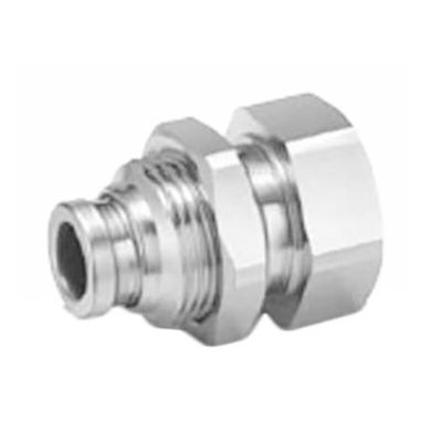 SMC Bulkhead Threaded-to-Tube Adaptor, R 1/8 Female to Push In 6 mm, Threaded-to-Tube Connection Style