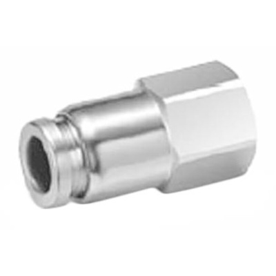 SMC KQG2 Series Straight Threaded Adaptor, R 1/8 Female to Push In 4 mm, Threaded-to-Tube Connection Style